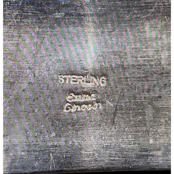 Emma Lincoln Signed 925 Sterling Silver Ridged Cuff 1-1/16" Wide Bracelet - Picture 6 of 10